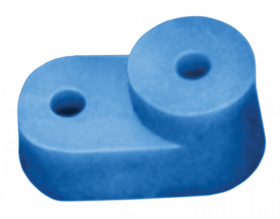 Угловой изолятор для  “О” шины синий