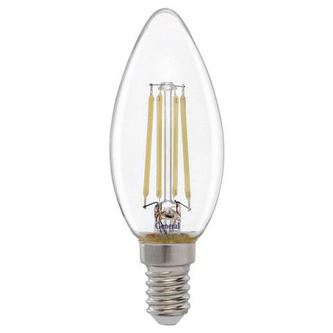 Лампа светодиодная свеча ФИЛАМЕНТ Е14 4W 4500K GLDEN-CS-B-4-230-E14-4500