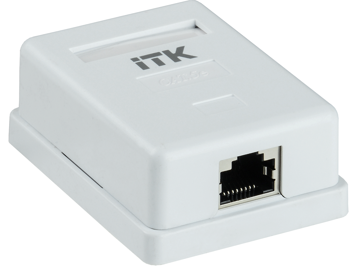 ITK Настенная информационная розетка RJ45 кат.5E FTP 1-порт