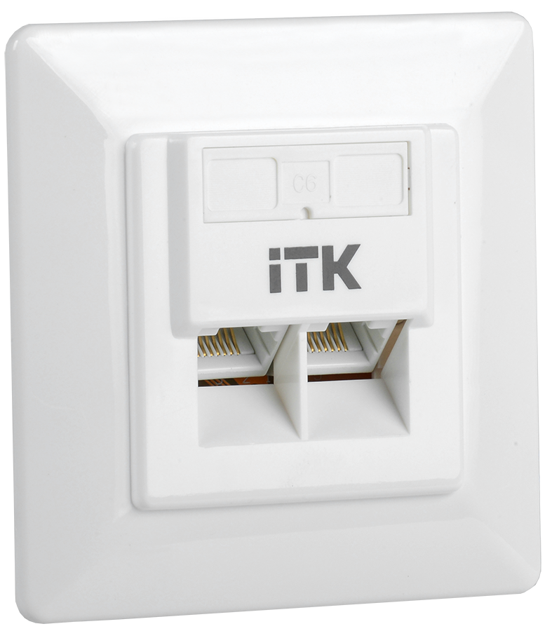 ITK Внутренняя информационная розетка RJ45 кат.6 UTP 2 порта