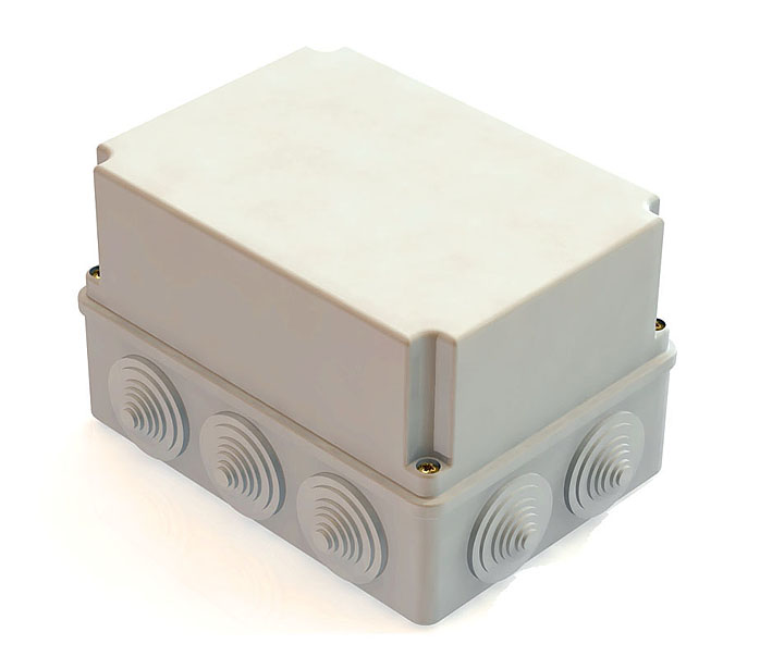 Коробка распределительная наружного монтажа 190х140х70мм, IP55, 10 гермовводов (20шт), ТМ ГРИНЕЛ