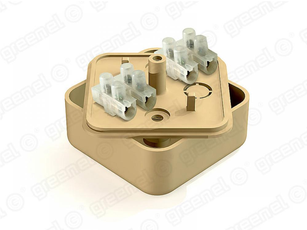 Коробка респределительная для наружного монтажа 50х50х20мм с клеммной колодкой ЗВИ-3 (1,0-2,5мм2) 4