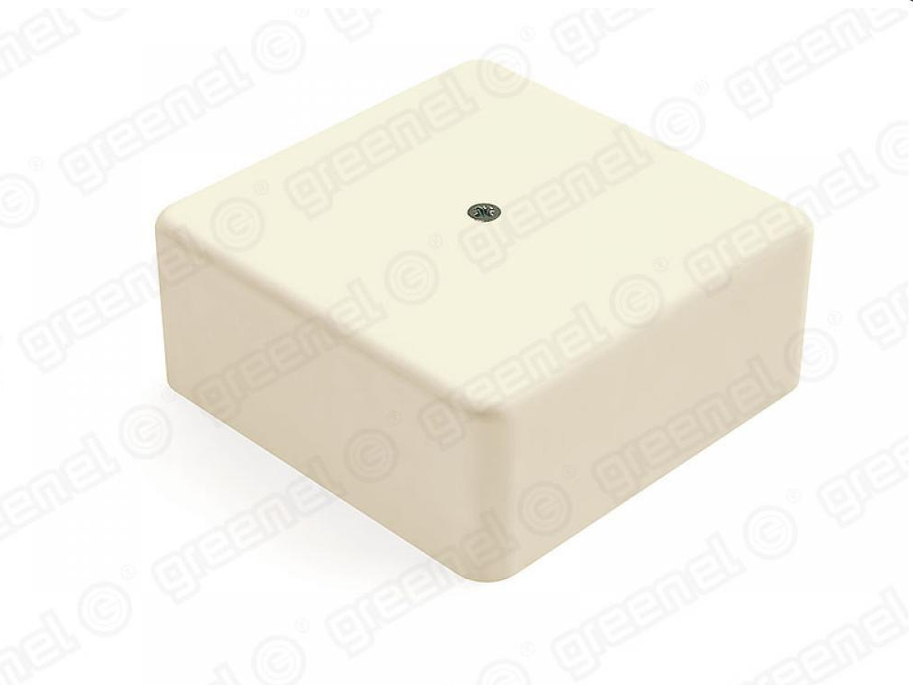 Коробка распределительная для наружного монтажа с кабель-каналом 100х100х44мм, IP40, цвет-СЛОНОВАЯ